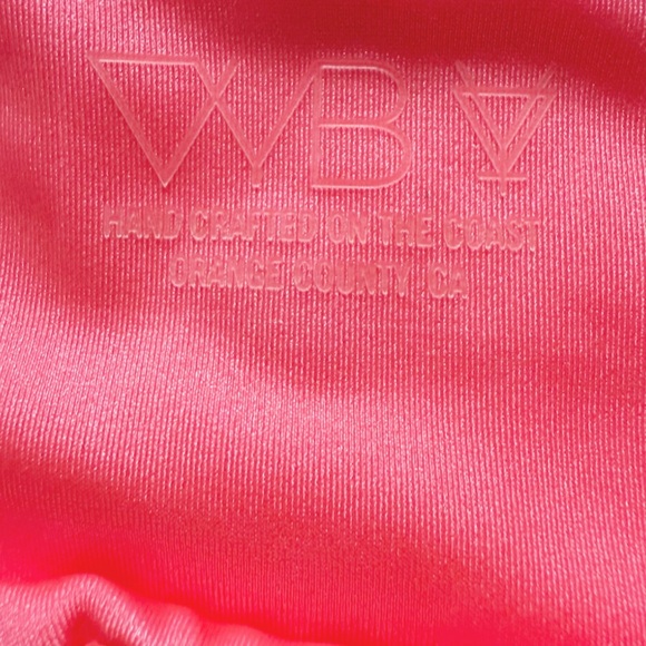 VYB Swim Cold Shoulder Crop Bikini Top Women’s M Coral/Pink Handcrafted NWT - Picture 3 of 6